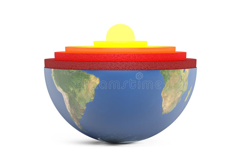 Gedetailleerde structuur van het concept van de aardeplaneet, het 3D teruggeven vector illustratie Gedetailleerde structuur van het concept van de aardeplaneet, het 3D teruggeven vector illustratie