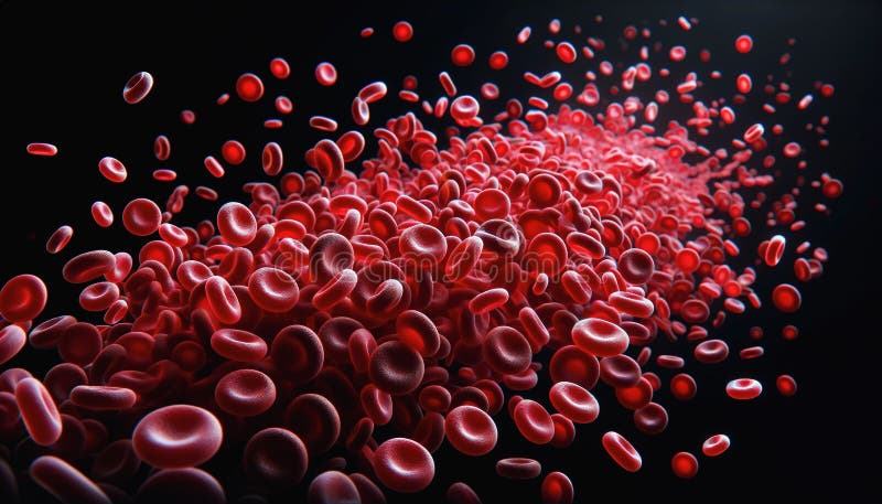 Detailed Visualization of Human Erythrocytes Red Blood. High quality illustration AI generated. Detailed Visualization of Human Erythrocytes Red Blood. High quality illustration AI generated
