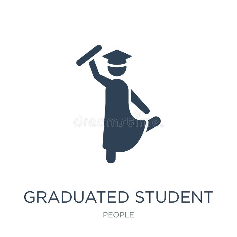 gediplomeerd studentenpictogram in in ontwerpstijl gediplomeerd die studentenpictogram op witte achtergrond wordt geïsoleerd gedi royalty-vrije illustratie gediplomeerd studentenpictogram in in ontwerpstijl gediplomeerd die studentenpictogram op witte achtergrond wordt geïsoleerd gedi royalty-vrije illustratie