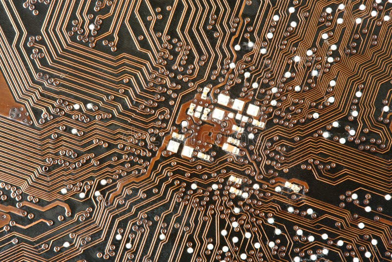 Printed circuit on computer's motherboard. Printed circuit on computer's motherboard