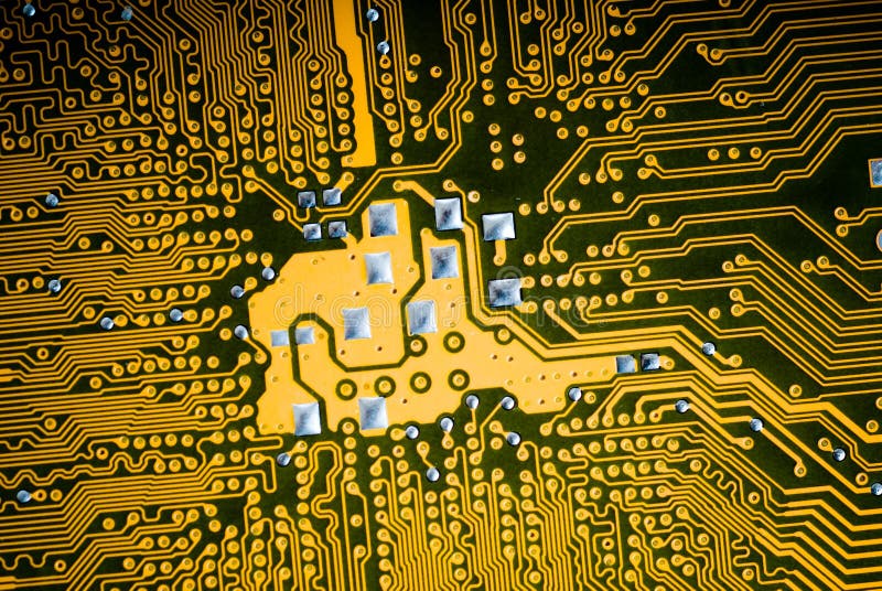 Back side of a printed circuit board. Back side of a printed circuit board