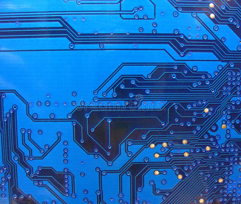 Printed circuit board - fragment of blue circuit board. Printed circuit board - fragment of blue circuit board
