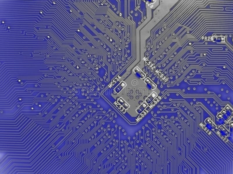 Macro of printed circuit board - computer motherboard. Macro of printed circuit board - computer motherboard