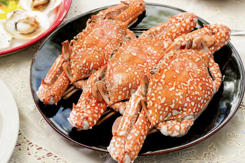Gedämpfte Krabben stockfoto Gedämpfte Krabben stockfoto