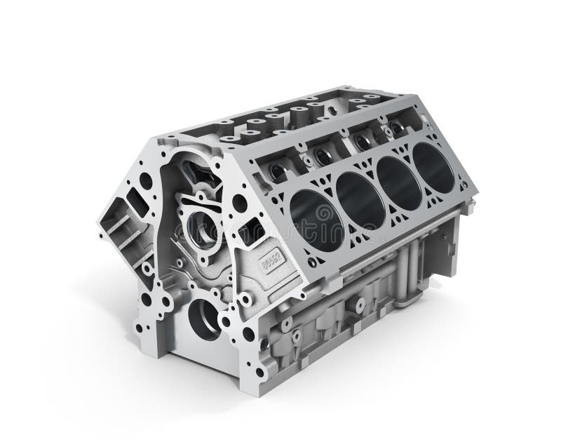 Geef van cilinderblok terug van sterke auto met V8 motor royalty-vrije illustratie Geef van cilinderblok terug van sterke auto met V8 motor royalty-vrije illustratie