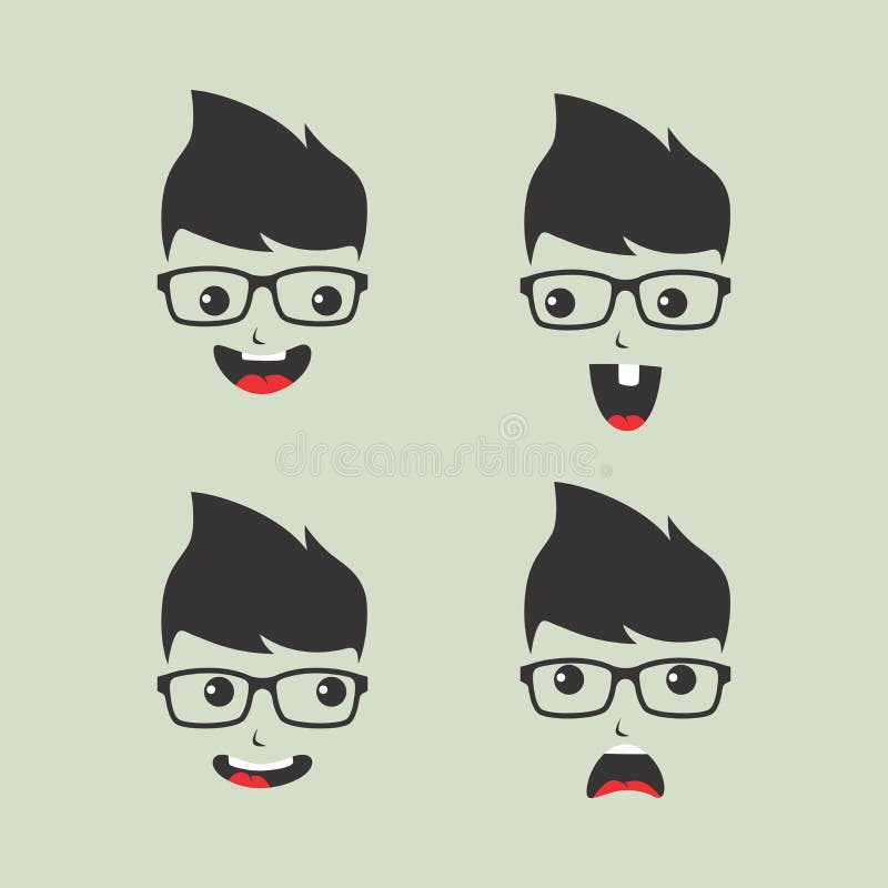 Geek cartoon character stock vector. Illustration of gentleman - 40764347
