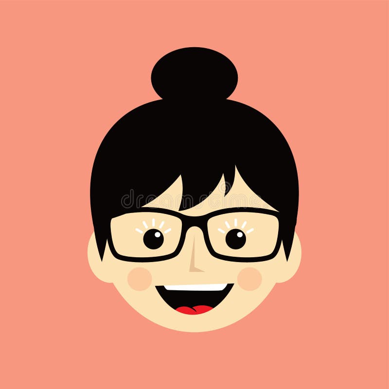 geek cartoon face expression female woman girl art