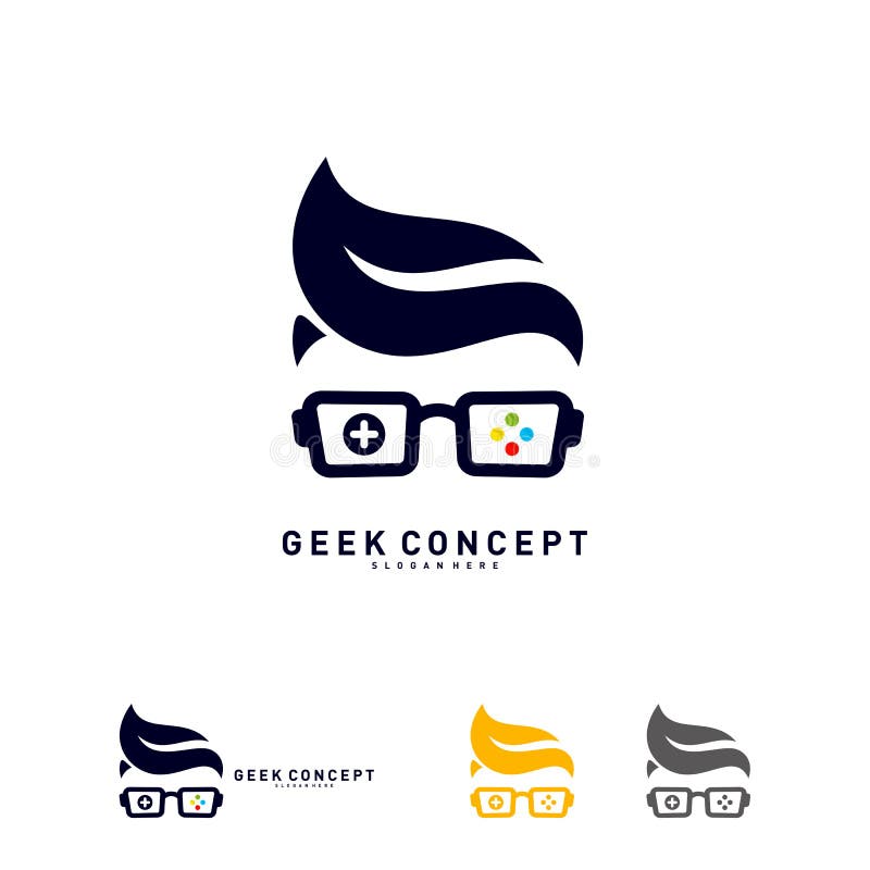Set Of Geek Games Leaf Logo Concept Vector. Game Geek Logo ...