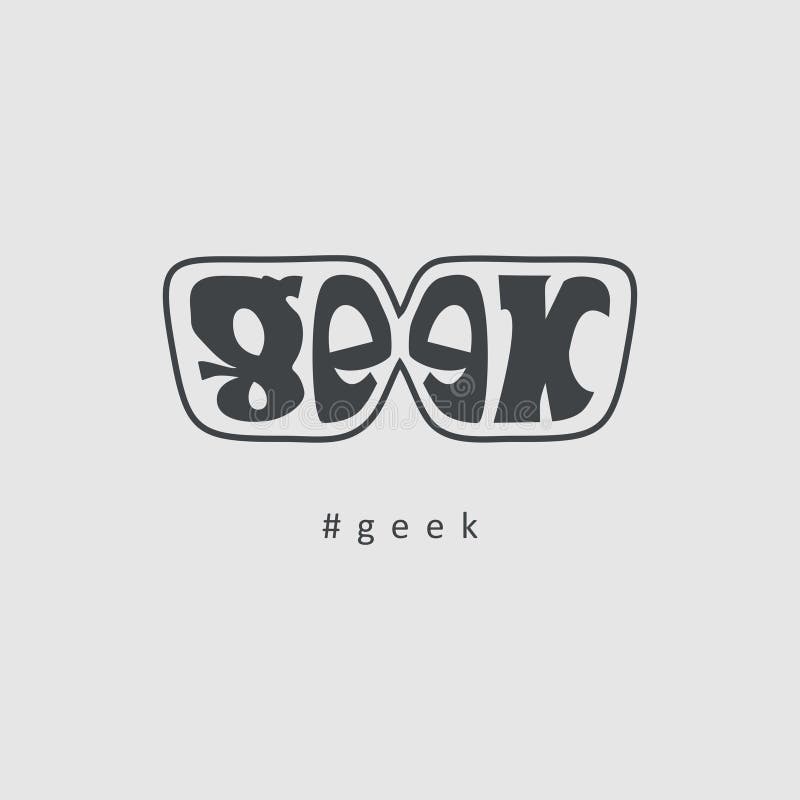 Download Geek Logo Design On Grey Background Stock Vector ...