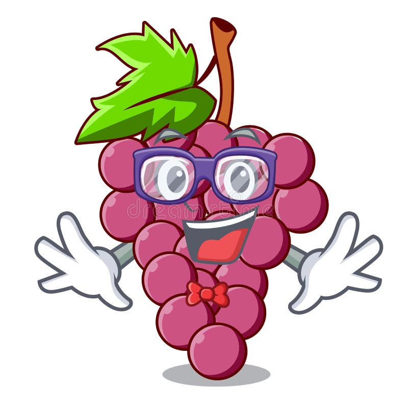 Geek Red Grapes Fruit Isolated in Character Stock Vector - Illustration ...