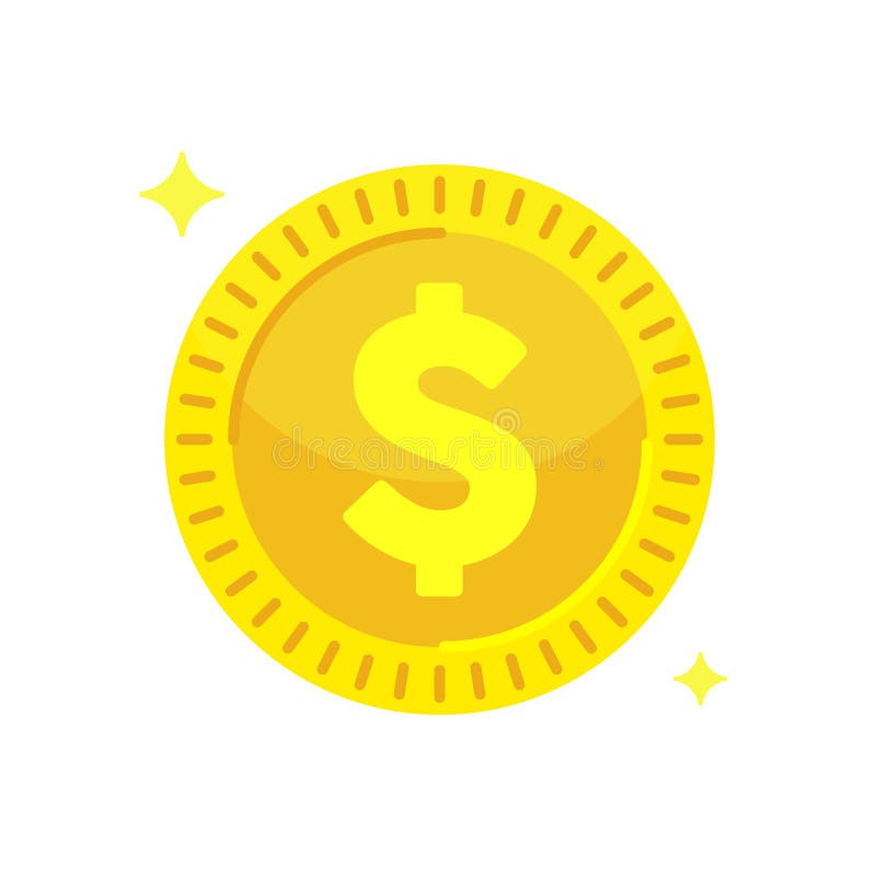 Geel gouden dollarmuntstuk Geld vectorelement De winstsymbool van de casinopot