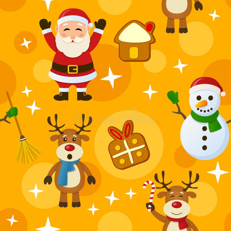 Geel Kerstmis Naadloos Patroon vector illustratie Geel Kerstmis Naadloos Patroon vector illustratie