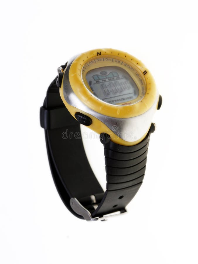 Geel waterdicht horloge stock foto's Geel waterdicht horloge stock foto's