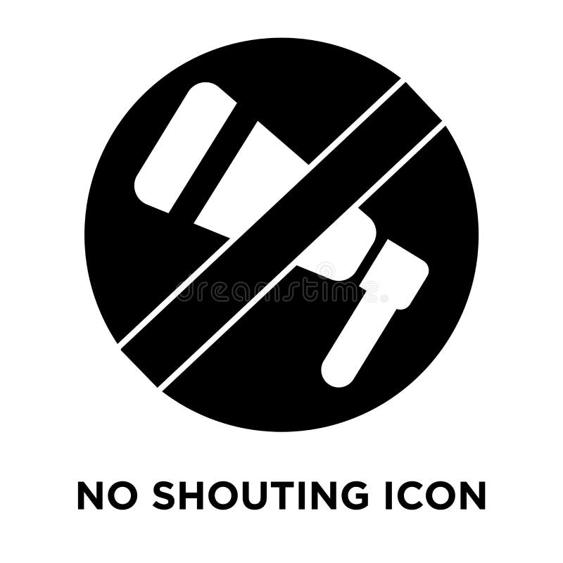 Geen die het schreeuwen pictogramvector op witte achtergrond, embleemconce wordt geïsoleerd stock illustratie Geen die het schreeuwen pictogramvector op witte achtergrond, embleemconce wordt geïsoleerd stock illustratie
