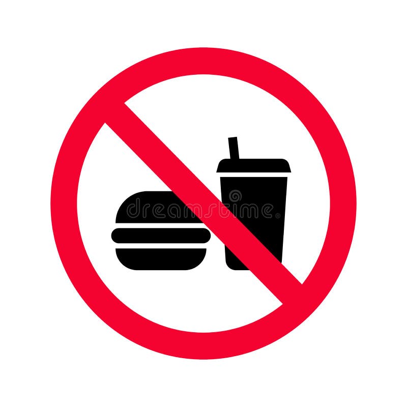 Geen het eten stond teken toe Rood verbod geen voedselteken
