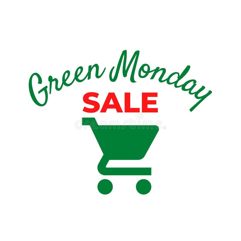 Green Monday Sale Sign and Banner Stock Vector Illustration of promo
