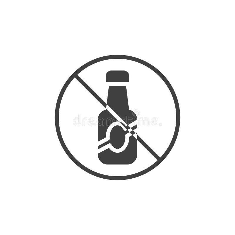 Geen vectorpictogram van het alcoholteken royalty-vrije illustratie Geen vectorpictogram van het alcoholteken royalty-vrije illustratie