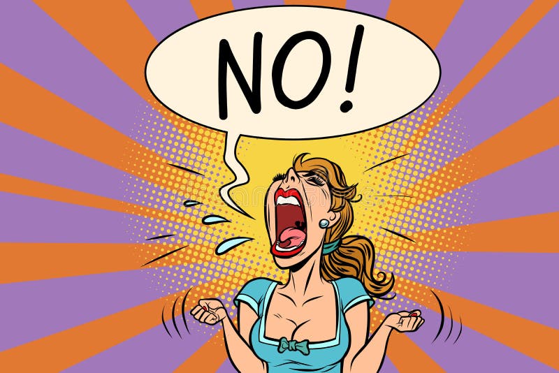 Geen woedende gillende vrouw vector illustratie Geen woedende gillende vrouw vector illustratie