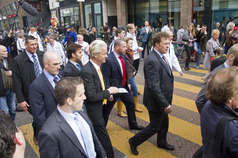 Geert Wilders campaigning in The Hague, Holland