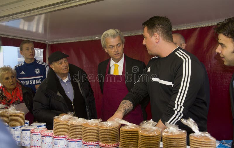 Geert Wilders campaigning in The Hague, Holland