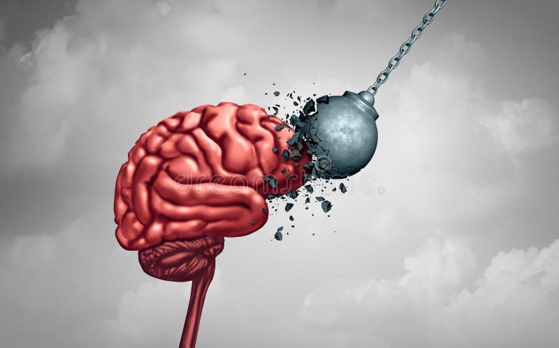 Geestelijke sterkte en meningshardheid als van de de neurologiepsychologie of psychiatrie van de hersenenmacht concept als geheug royalty-vrije illustratie Geestelijke sterkte en meningshardheid als van de de neurologiepsychologie of psychiatrie van de hersenenmacht concept als geheug royalty-vrije illustratie