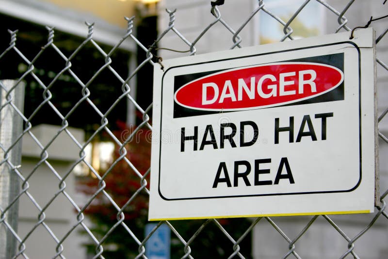 Gefahren-harter Hut-Bereichs-Zeichen