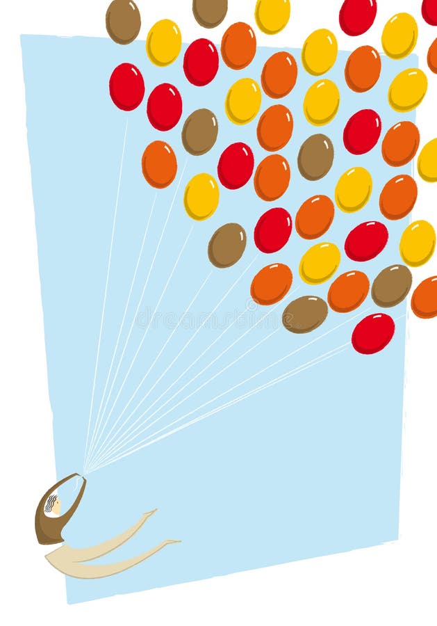 Mitgerissen – Vektorillustration mit Ballons vektor abbildung