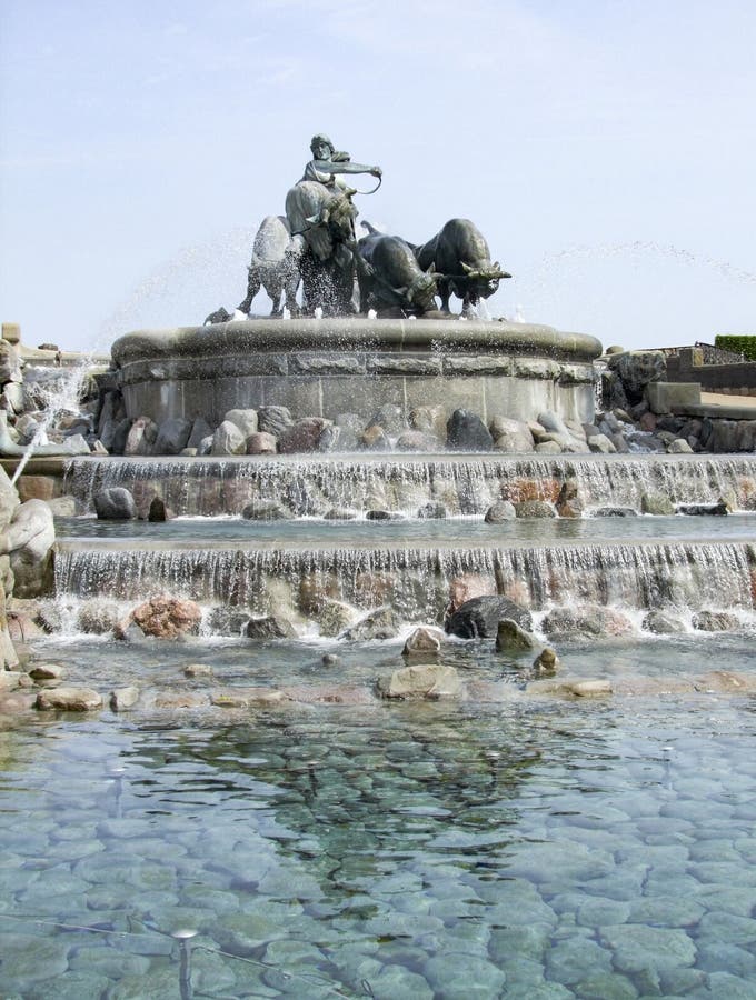 Gefion Fountain in Copenhagen Stock Image - Image of historic, figure ...