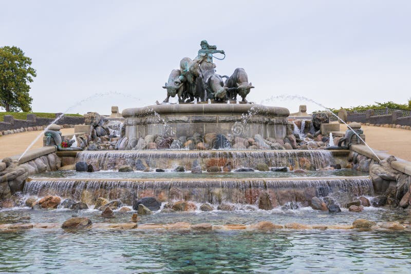 The Gefion Fountain at Copenhagen, Denmark Stock Photo - Image of ...