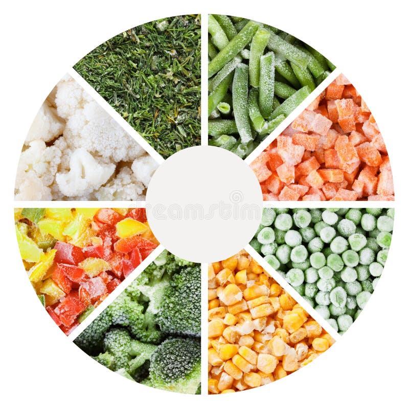 Gefrorene Gemüsehintergründe eingestellt stockbild Gefrorene Gemüsehintergründe eingestellt stockbild