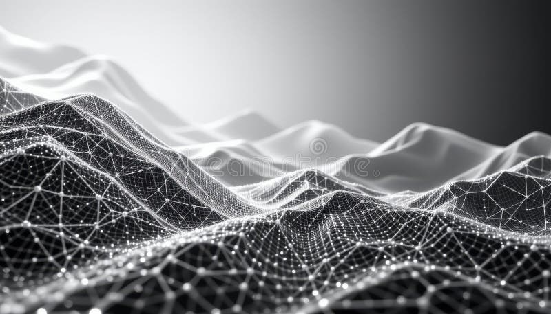Gefälle von technologischem Silber bis digitalem Grau mit isometrischem Gitter lizenzfreie abbildung