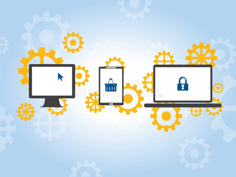 Gegevens het delen op computernetwerk royalty-vrije illustratie Gegevens het delen op computernetwerk royalty-vrije illustratie