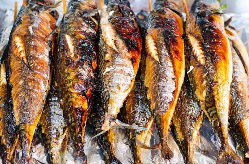 Gegrillte saba Fische stockbild Gegrillte saba Fische stockbild