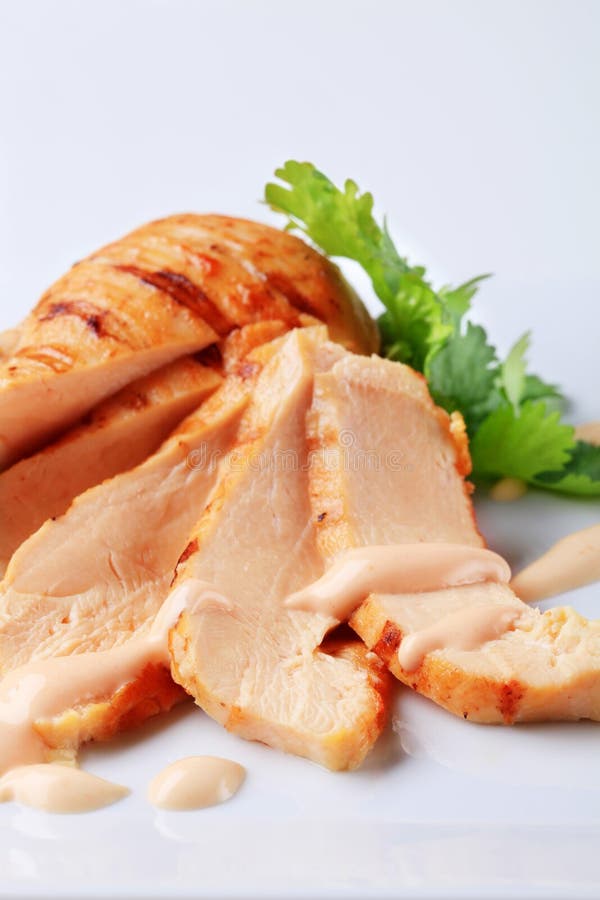 Gegrillte Truthahnbrust stockfotografie
