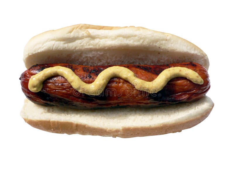 Gegrillte Truthahnwurst auf Würstchenbrötchen lizenzfreies stockfoto