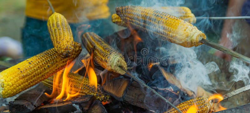 Mais auf dem Grill stockbild. Bild von leben, draussen - 32452567