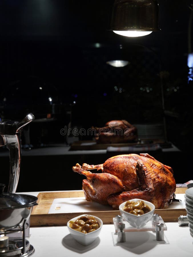 Gegrillter Truthahn am chrismast Vorabend lizenzfreies stockbild