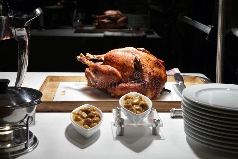Gegrillter Truthahn am chrismast Vorabend stockfoto
