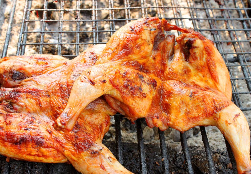 Gegrilltes Huhn stockfoto. Bild von bratrost, lebensstil - 21530772