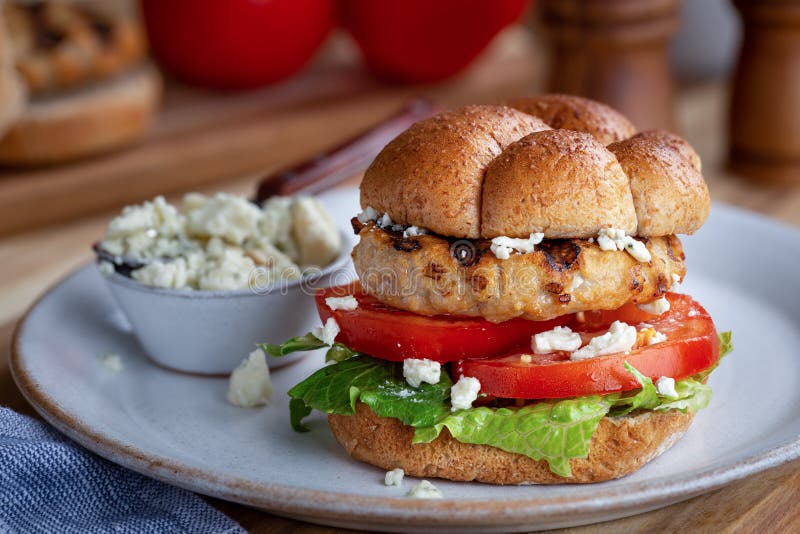 Gegrilltes Truthahnburgersandwich stockbild