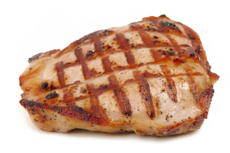 Gegrilltes Truthahnsteak auf weißem Hintergrund stockbilder