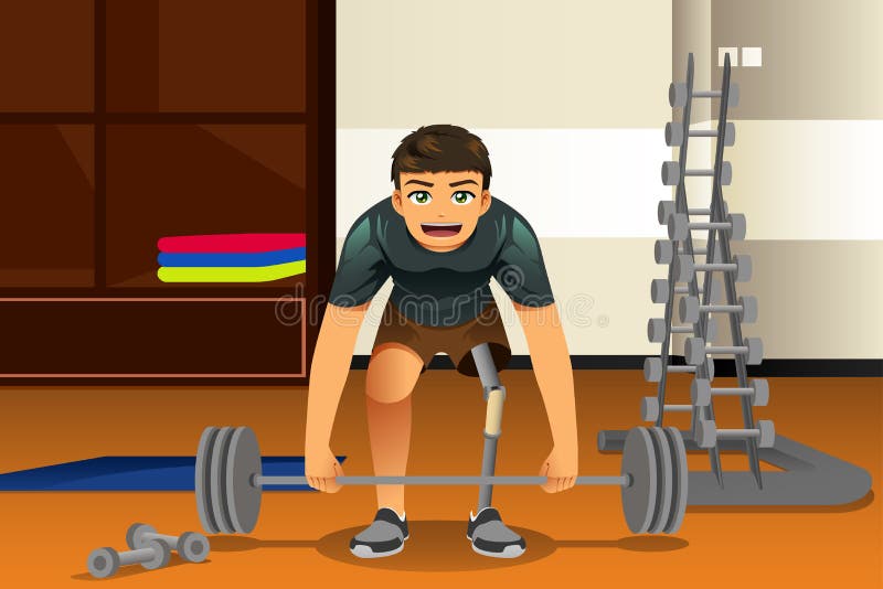 Gehandicapte Atleet Exercising vector illustratie Gehandicapte Atleet Exercising vector illustratie