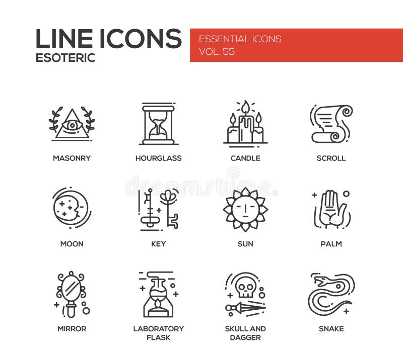 Geheim - Linie Designikonen eingestellt vektor abbildung Geheim - Linie Designikonen eingestellt vektor abbildung