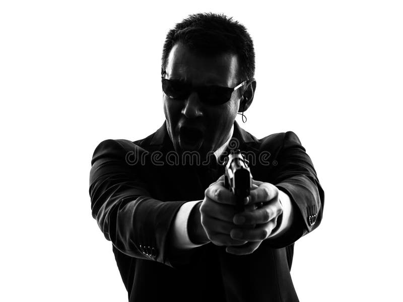 Geheimagentsicherheitsleibwächtermittel-Mannschattenbild stockbild Geheimagentsicherheitsleibwächtermittel-Mannschattenbild stockbild