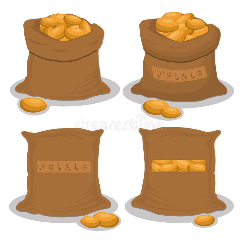 Gehele plantaardige aardappel in zak vector illustratie Gehele plantaardige aardappel in zak vector illustratie
