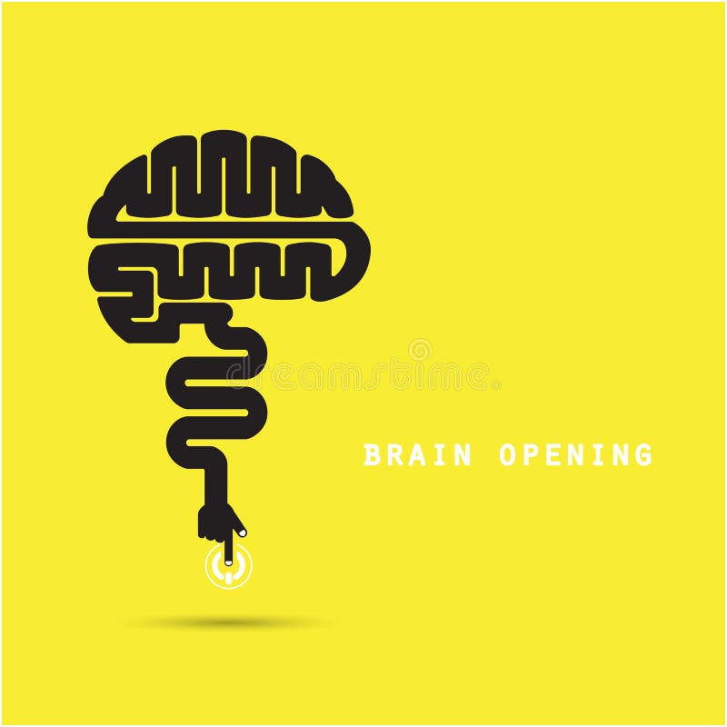 Gehirnöffnungskonzept Kreatives Gehirnzusammenfassungsvektor-Logodesign