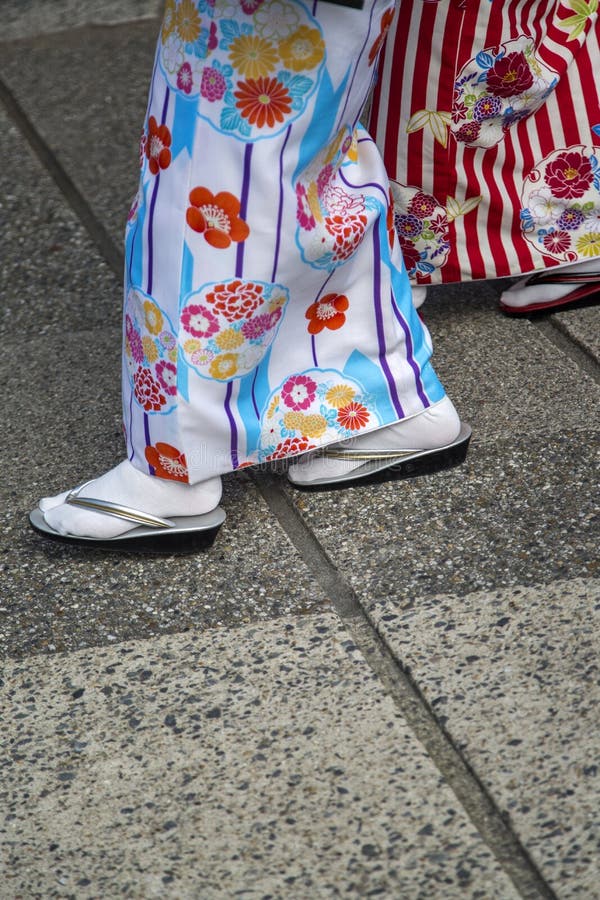 Geisha`s Traditional Sandals Stock Photo - Image of kimono, wooden ...