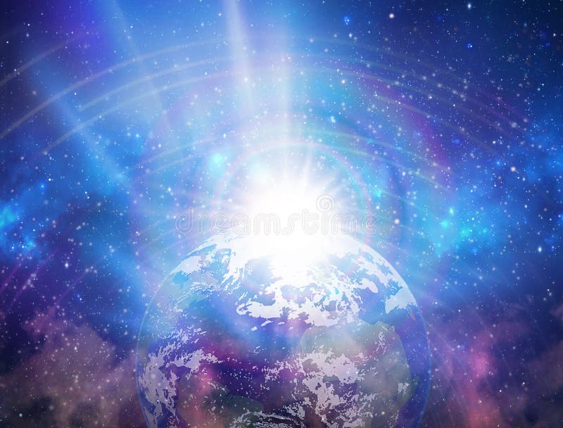Geistige Liebesheilerde-Regenbogenenergie, Energie, Portal, Entwicklung, Umwandlung Fractals stockfotografie
