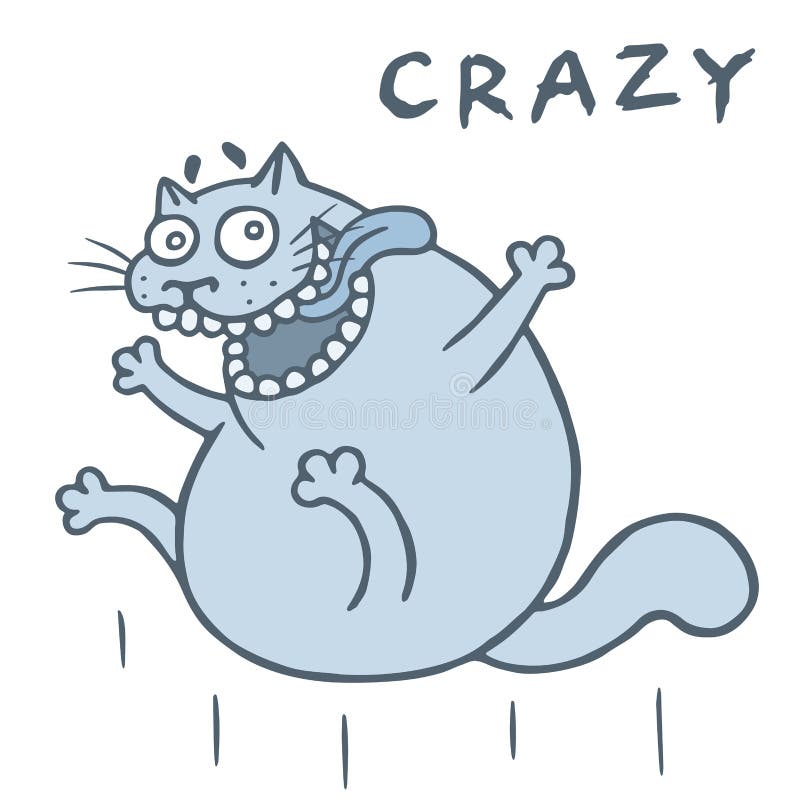 Gekke kattensprongen van geluk Vector illustratie stock illustratie Gekke kattensprongen van geluk Vector illustratie stock illustratie