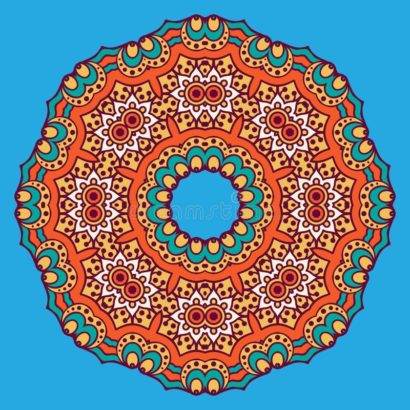 Gekleurd cirkelornament in Oosterse stijl stock illustratie Gekleurd cirkelornament in Oosterse stijl stock illustratie